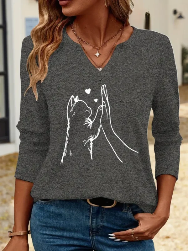 Women'S Casual V-Neck T-Shirt - Image 3