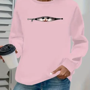 Women’S Casual Long Sleeve Crewneck Sweatshirt