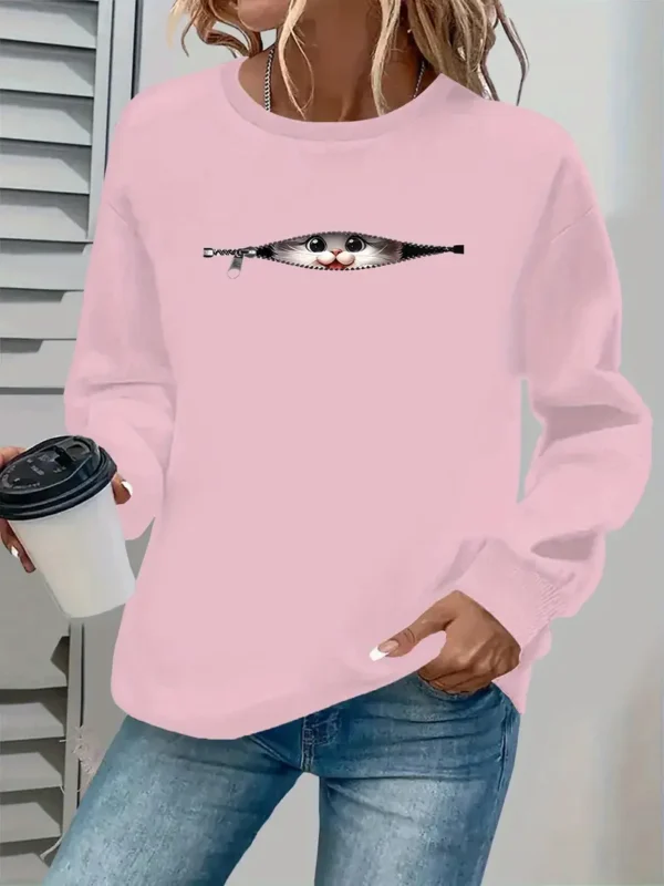 Women'S Casual Long Sleeve Crewneck Sweatshirt - Image 2