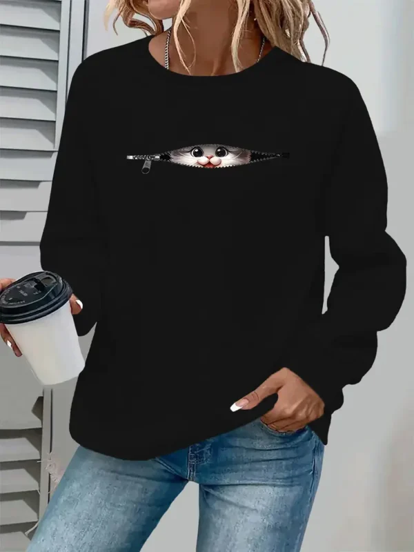 Women'S Casual Long Sleeve Crewneck Sweatshirt - Image 4