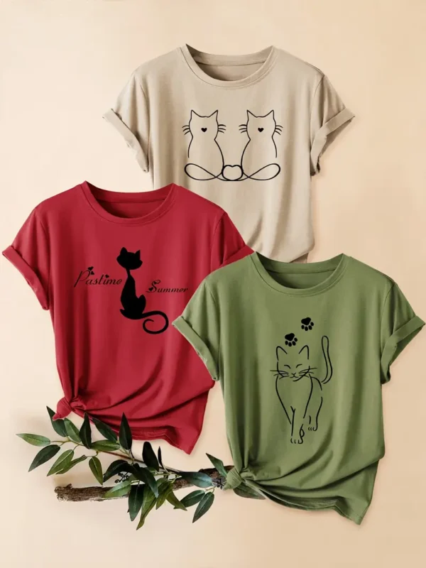 Women'S Vintage Cat T-Shirts - Image 6