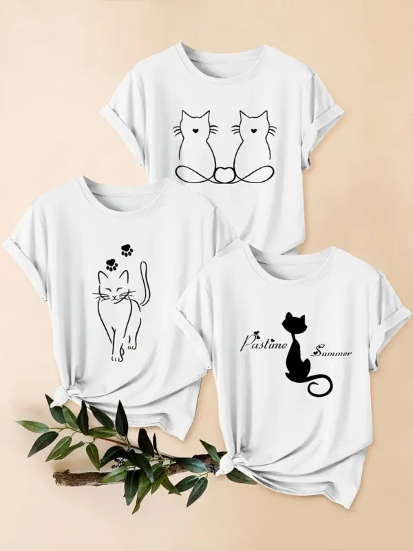 Women'S Vintage Cat T-Shirts - Image 7