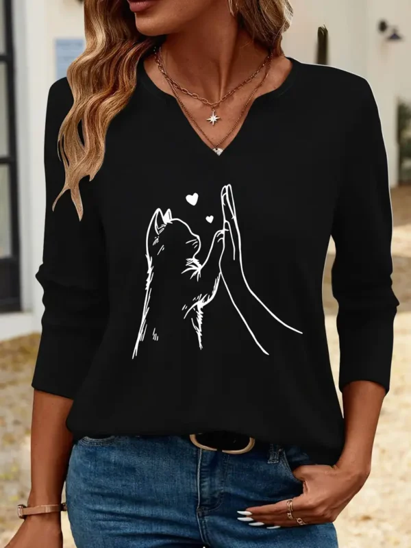 Women'S Casual V-Neck T-Shirt - Image 4