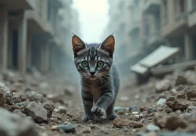 the lives of cats during war