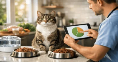 Wet vs Dry Cat Food 2026 infographic showing 70% wet food and 30% dry food 70/30 method, vet guidelines, kidney health benefits and $500 yearly savings.