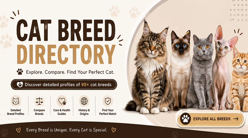 Cat Breeds Directory Cat Breed Directory featuring different cat breeds